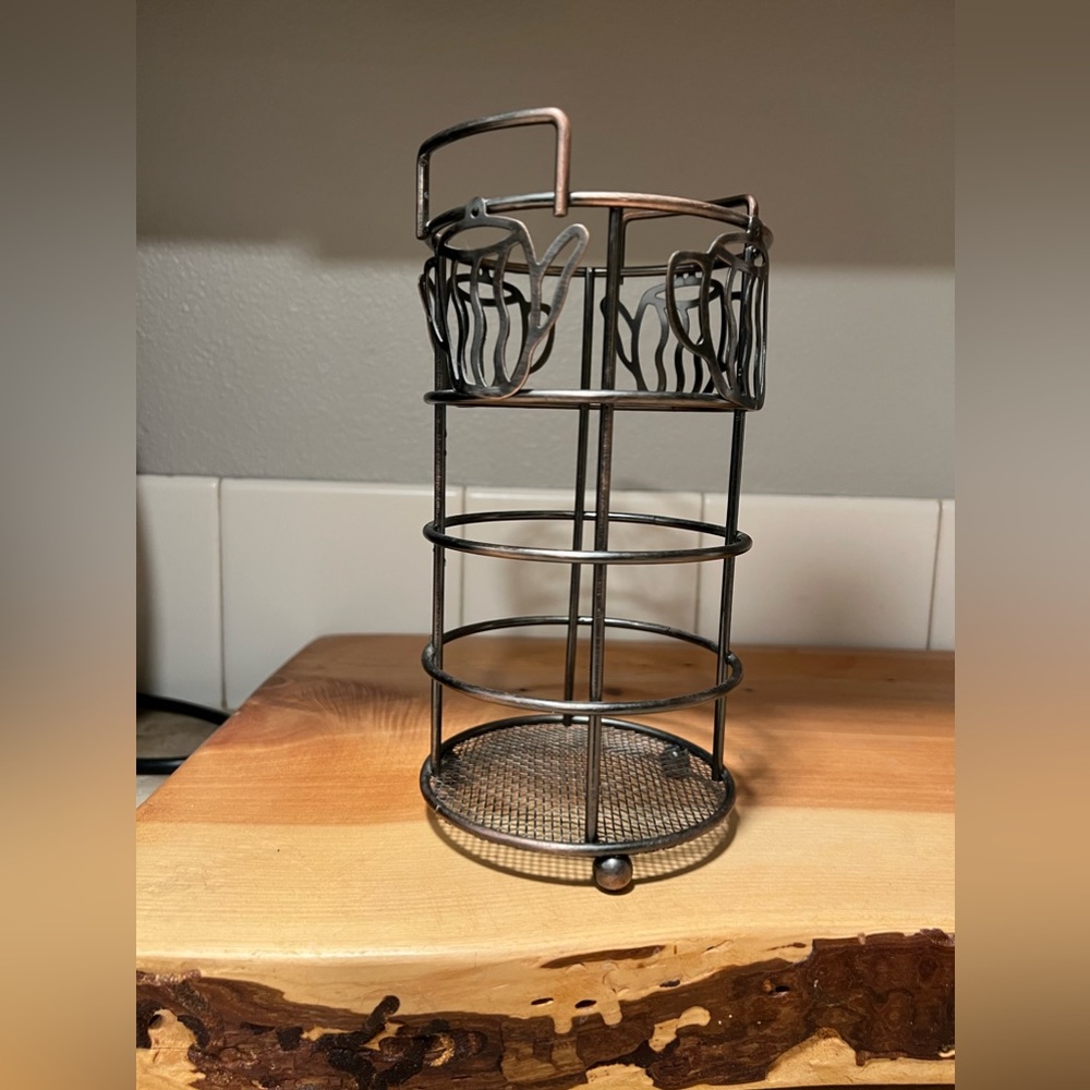 Bronze coffee-themed utensil holder